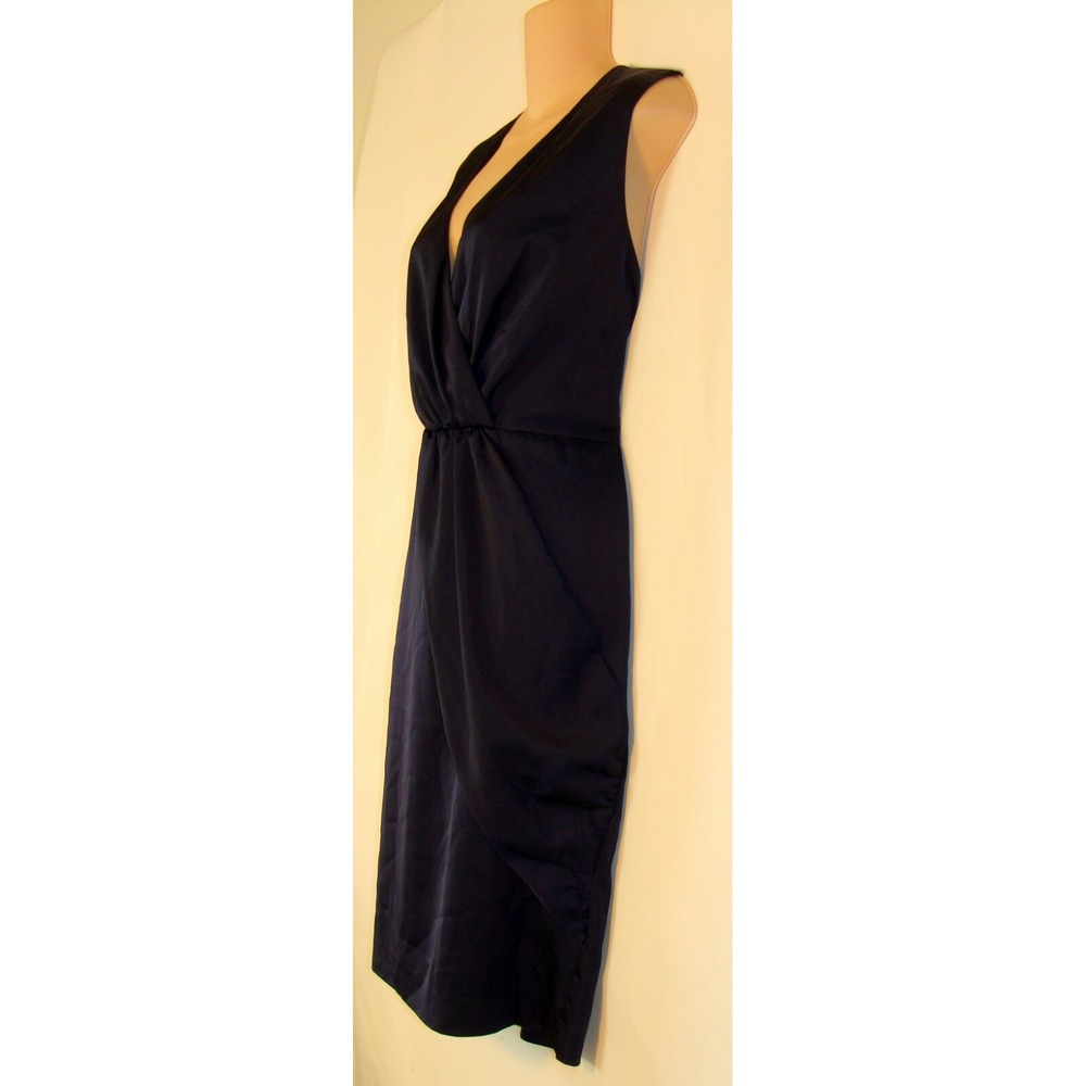 AVA & AIDEN WOMENS NAVY BLUE SARONG / WRAP DRESS SIZE 10  A121 - Picture 6 of 7